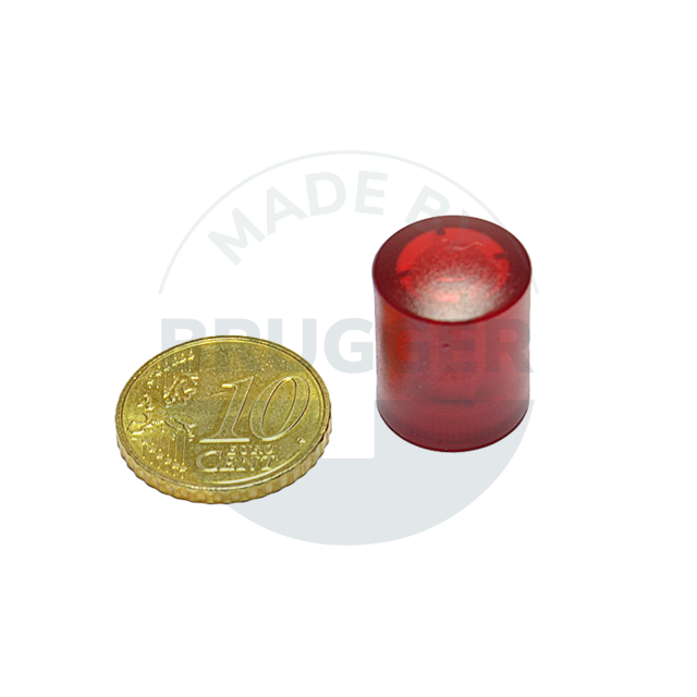 Cylinder magnet 14mm red transparent | © Brugger GmbH