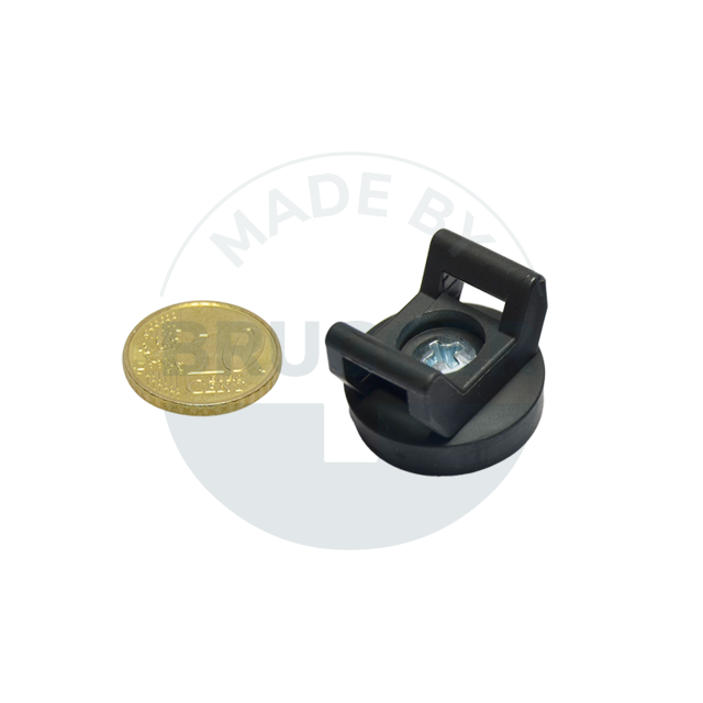 Gummierter Magnet für Kabelmontage 18mm | © Brugger GmbH