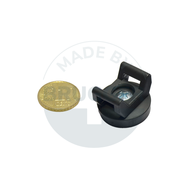Gummierter Magnet für Kabelmontage 22mm | © Brugger GmbH
