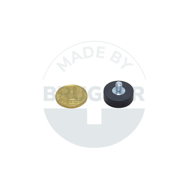 Gummierter Magnet mit Außengewinde 18mm M4x6 | © Brugger GmbH