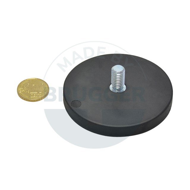 Gummierter Magnet mit Außengewinde 66mm M8x15 | © Brugger GmbH