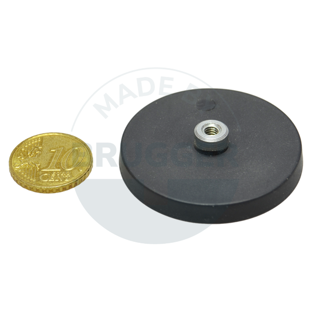 Gummierter Magnet mit Gewindebuchse 31mm M4 | © Brugger GmbH