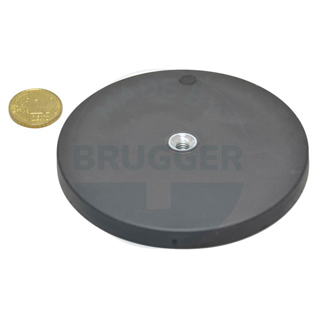 Aimant caoutchouté avec filetage intérieur 88mm M6 | © Brugger GmbH