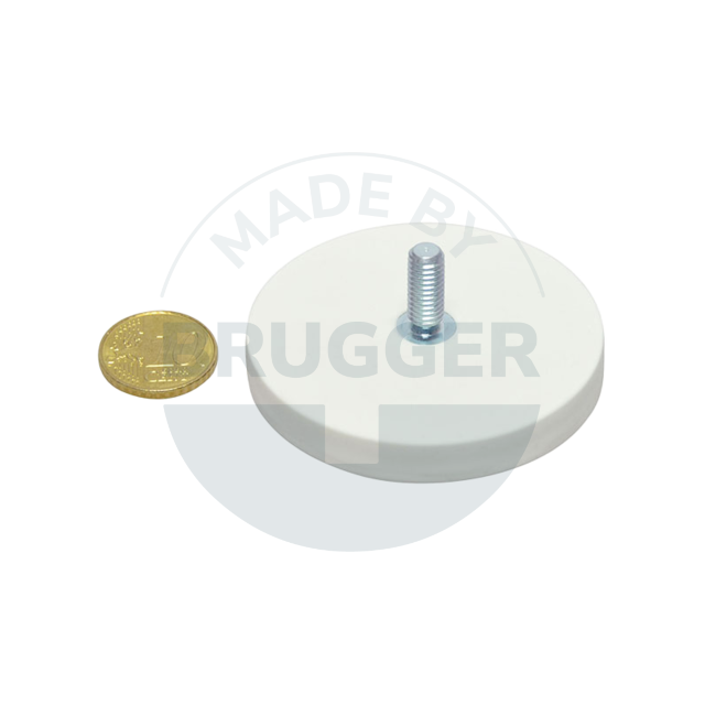 Gummierter Magnet mit Außengewinde 57mm M6x15 | © Brugger GmbH