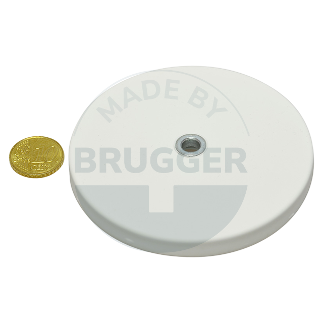 Aimant caoutchouté avec trou et lamage 88mm | © Brugger GmbH