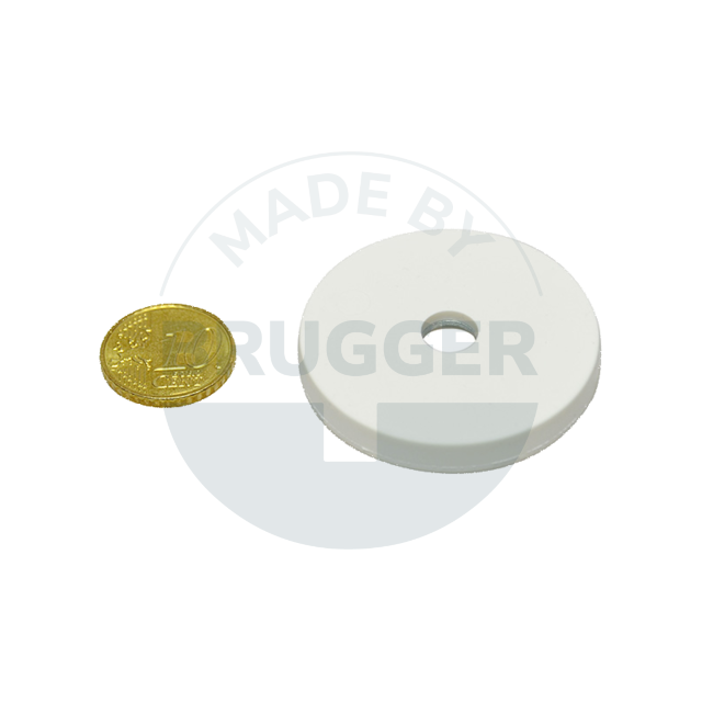 Gummierter Magnet mit Bohrung und Senkung 43mm | © Brugger GmbH