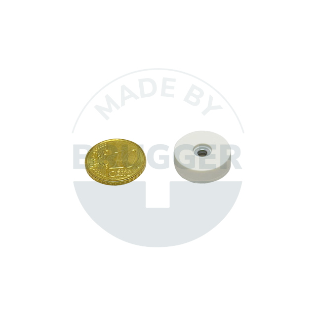 Gummierter Magnet mit Zylinderbohrung 18mm | © Brugger GmbH