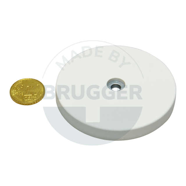 Gummierter Magnet mit Zylinderbohrung 66mm | © Brugger GmbH
