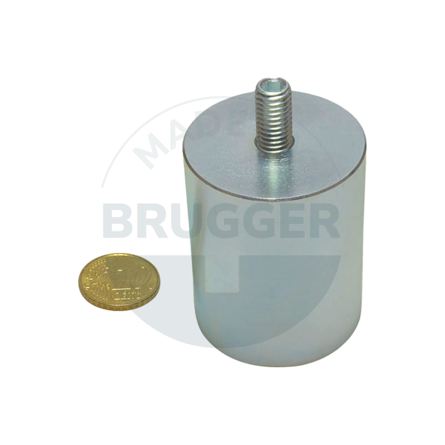 Bar grips of AlNiCo steel housing with external thread galvanised 40mm M8x15 | © Brugger GmbH