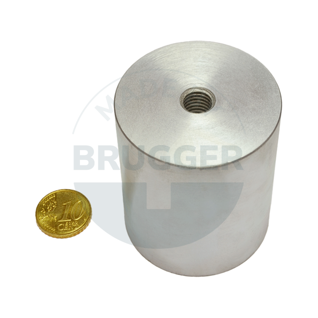 Aimant grappin en AlNiCo boîtier en acier avec filetage intérieur galvanisé 50mm | © Brugger GmbH