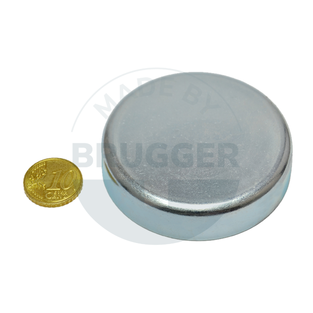 Pot magnet made of hard ferrite steel housing galvanised 63mm | © Brugger GmbH