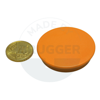 Aimant de bureau rond orange 40mm | © Brugger GmbH