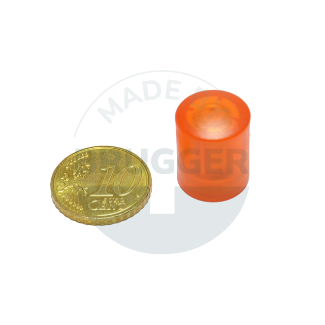 Zylindermagnet 14mm orange transparent | © Brugger GmbH