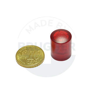 Cylinder magnet 14mm red transparent | © Brugger GmbH