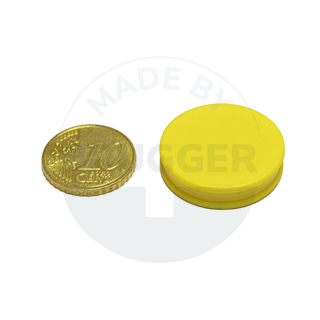 Aimant pour tableau en verre rond jaune 25mm | © Brugger GmbH
