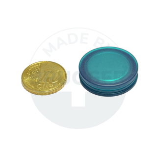 Aimant pour tableau en verre rond vert transparent 25mm | © Brugger GmbH
