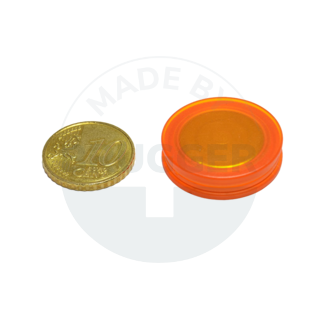 Glasboardmagnet rund orange transparent 25mm | © Brugger GmbH