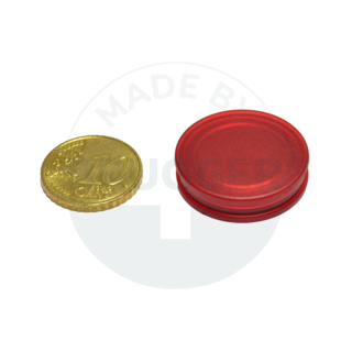 Glasboardmagnet rund rot transparent 25mm | © Brugger GmbH