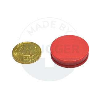 Aimant pour tableau en verre rond rouge 25mm | © Brugger GmbH