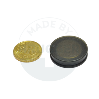 Aimant pour tableau en verre rond noir transparent 25mm | © Brugger GmbH
