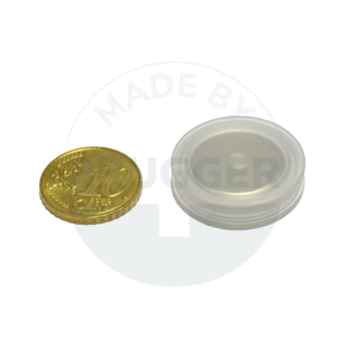Aimant pour tableau en verre rond blanc transparent 25mm | © Brugger GmbH