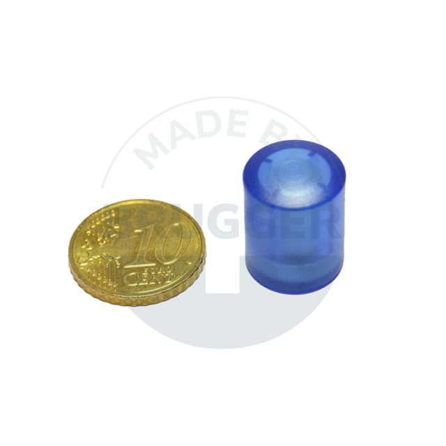 Cylinder magnet 14mm blue transparent | © Brugger GmbH