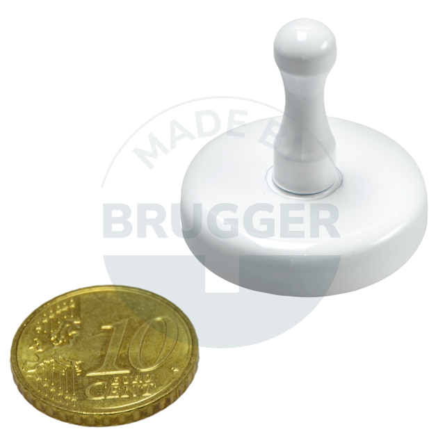 Handle magnet metal housing white lacquered | © Brugger GmbH