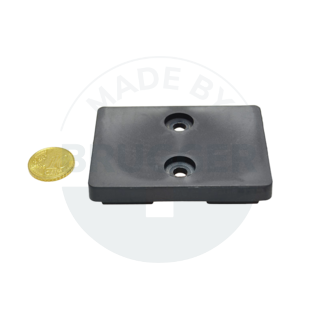 Gummierte Magnetsysteme rechteckig schwarz 70x50mm | © Brugger GmbH