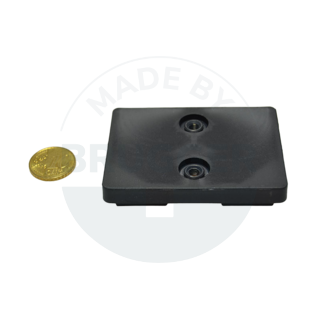 Gummierte Magnetsysteme rechteckig schwarz 70x50mm | © Brugger GmbH