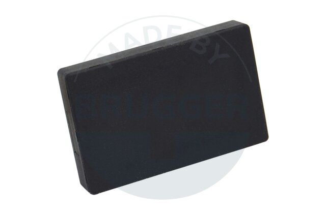 Gummierte Magnetsysteme rechteckig schwarz mit Haken M4 35x22,5mm | © Brugger GmbH