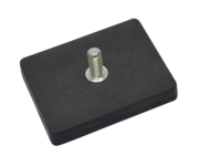 Rubberised magnet systems rectangular black with external thread M6 | © Brugger GmbH