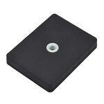 Rubberised magnet system with internal thread rectangular black | © Brugger GmbH