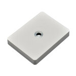Rubberised magnet system with hole and countersink rectangular white | © Brugger GmbH