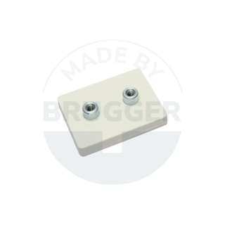 Gummiertes Magnetsystem mit Gewindebuchse rechteckig weiß | © Brugger GmbH