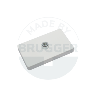 Gummiertes Magnetsystem mit Gewindebuchse rechteckig weiß | © Brugger GmbH