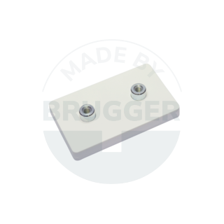 Gummiertes Magnetsystem mit Gewindebuchse rechteckig weiß | © Brugger GmbH