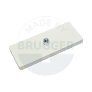 Gummiertes Magnetsystem mit Gewindebuchse rechteckig weiß | © Brugger GmbH