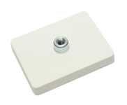 Rubberised magnet system with threaded bush rectangular white | © Brugger GmbH