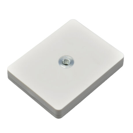 Système magnétique caoutchouté avec filetage intérieur rectangulaire blanc | © Brugger GmbH