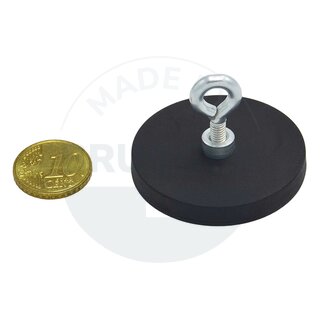 round magnet system black rubberized with eyelet ø 43 | © Brugger GmbH