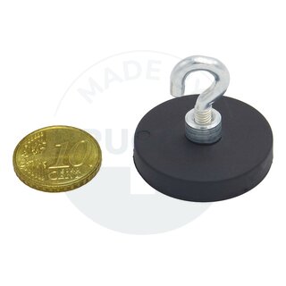 round magnet system black rubberized with hook ø 31 | © Brugger GmbH