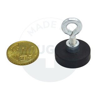 round magnet system black rubberized with eyelet ø 22 | © Brugger GmbH