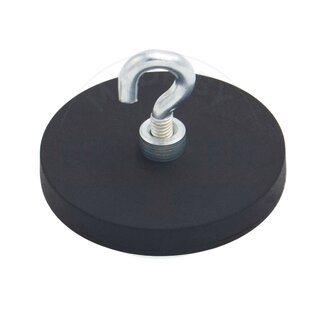 round magnet system black rubberized with hook ø 43 | © Brugger GmbH
