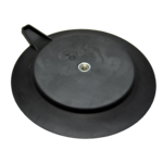 Rubberised magnet system black Ø 125mm with internal thread, sealing lip and release tab | © Brugger GmbH