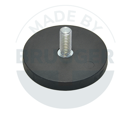 Rubberised magnet with external thread 43mm M6x15 | © Brugger GmbH