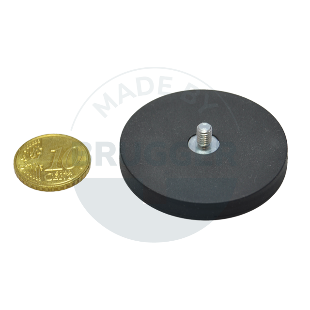 Rubberised magnet with external thread 43mm M4x6 | © Brugger GmbH