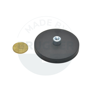 Gummierter Magnet mit Gewindebuchse 57mm M5 | © Brugger GmbH