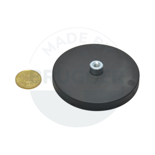 Gummierter Magnet mit Gewindebuchse 66mm M5 | © Brugger GmbH