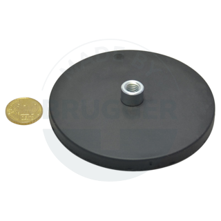 Gummierter Magnet mit Gewindebuchse 88mm M8 | © Brugger GmbH