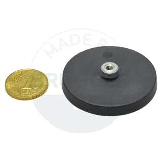 Gummierter Magnet mit Gewindebuchse 31mm M4 | © Brugger GmbH